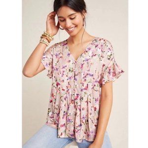 Anthropologie Dolan Mitzi Floral Blouse Buttons